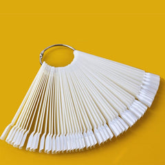 50pcs UV Gel Polish Display Nail Art Tool Nails Palette Color Chart False Nail Art Tips Fan Shaped Removable Stick Showing Shelf