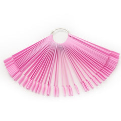 50pcs UV Gel Polish Display Nail Art Tool Nails Palette Color Chart False Nail Art Tips Fan Shaped Removable Stick Showing Shelf
