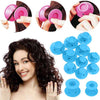10pcs/set Soft Rubber Magic Hair Care Rollers Silicone Hair Curler No Heat Hair Styling Tool blue